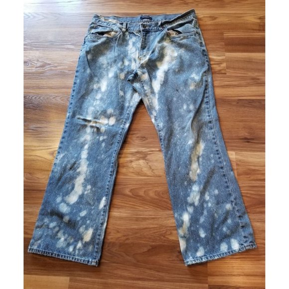 Croft & Barrow Jeans Custom Altered Reverse frosted Bleach tie-dye 36X30… - Picture 1 of 10
